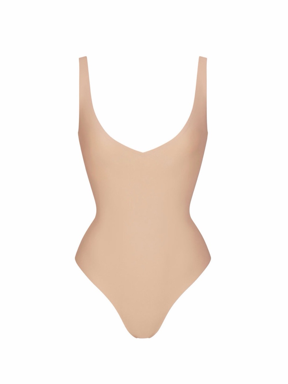 SKIMS Unlined Plunge Thong Bodysuit Clay